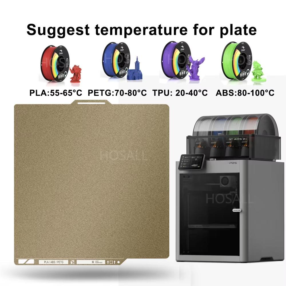 Honeycomb PEI PEO PET Bambu Lab Build Plate for Bambu Lab P2S/P1S/P1P/A1/X1C/X1/X1E 257x257mm Glacier Cool Plate For Bambulab