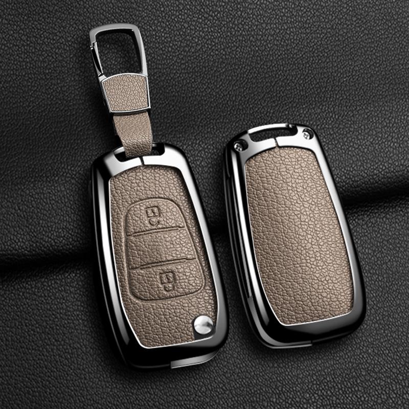 Чехол-брелок из сплава и кожи на 2/3 кнопки для Kia K2 K5 Rio 3 Picanto Ceed Cerato Sportage Для Hyundai I20 I30 Ix20 Ix25 35 She