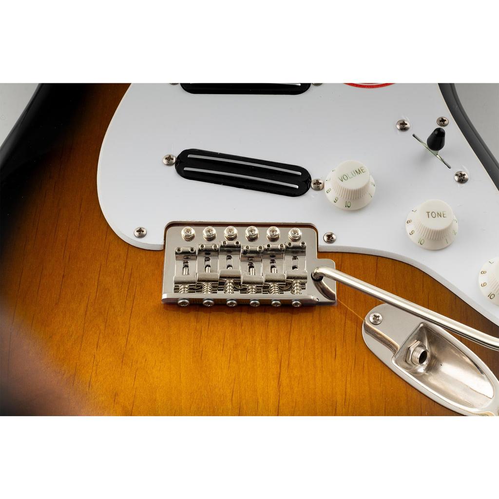 Musiclily Ultra Pitch ST Tremolo Bridge with Vintage Steel Saddles and 42mm Brass Blocks for Strat Electric Nickel 11.2mm 6-Point Guitars,