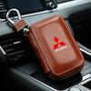 wszm6 Zinc Alloy Leather Remote Key Case Car Interior Accessories for Mitsubishi Pajero Sport Outlander Lancer Triton Savrin Verada