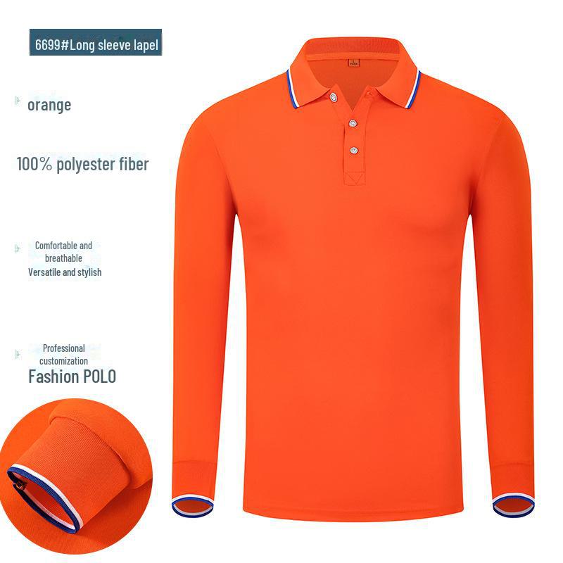 Рубашка поло с фирменным логотипом, с длинным рукавом, осень/зима, культурная рекламная рубашка