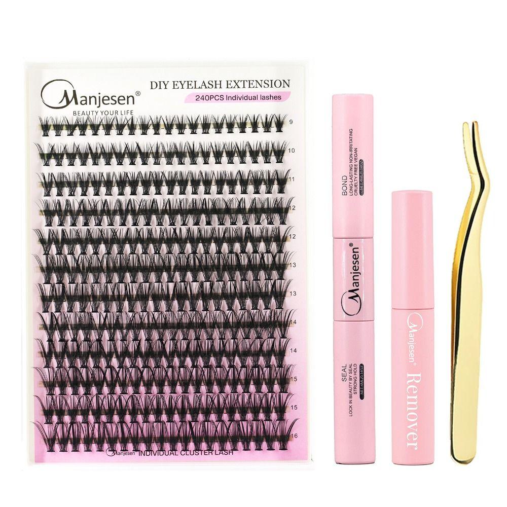 Natural Look 120/144/240 Pcs Lash Clusters DIY Eyelash Extension Kit for Beginners