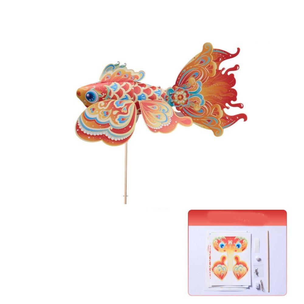 Handmade Handheld Fish Lantern Ancient Style DIY Lantern Material Kit Holiday Celebration