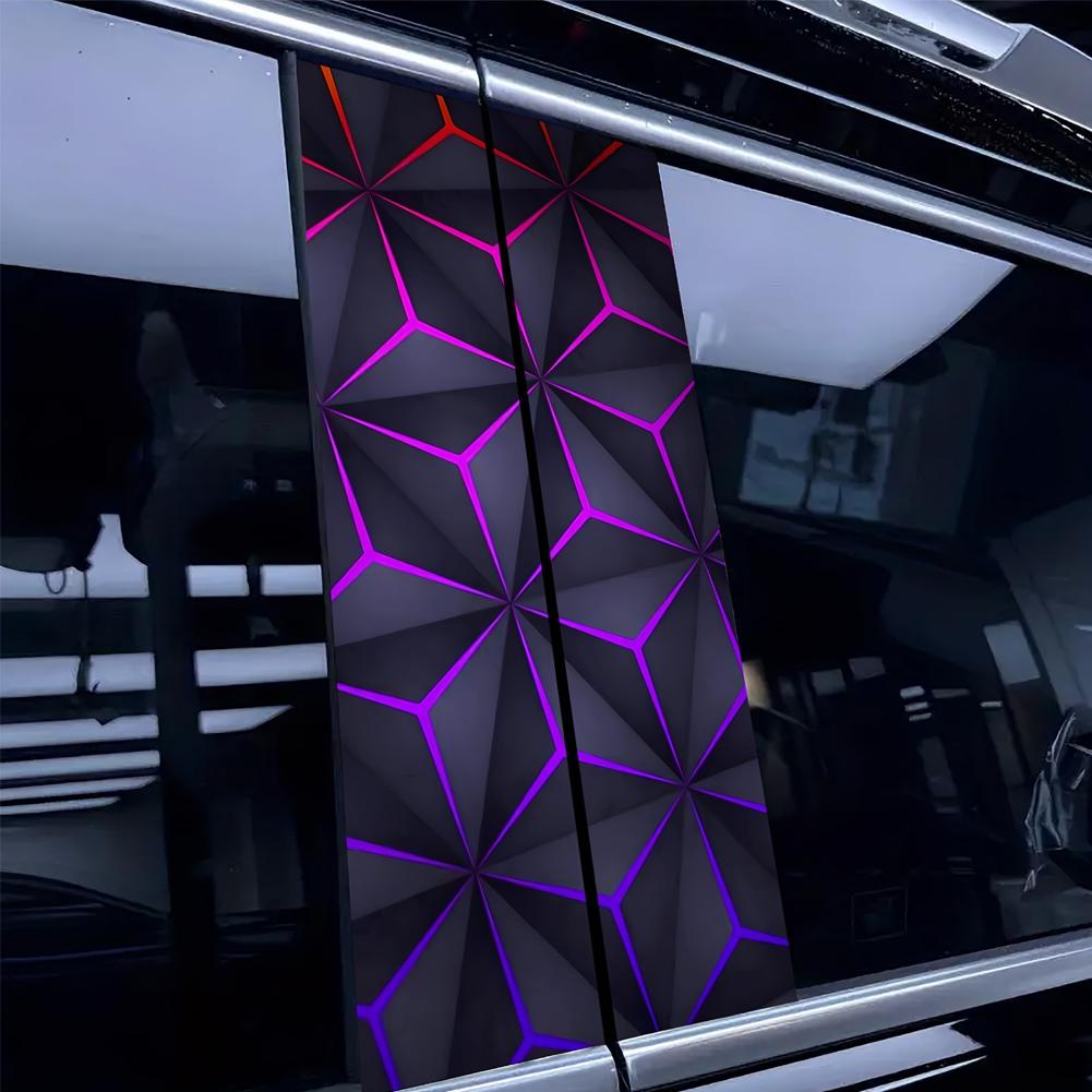 2Pcs Car Stickers B Pillar Center Column Covers DIY Scratch Resistant Decoration Sticker Waterproof