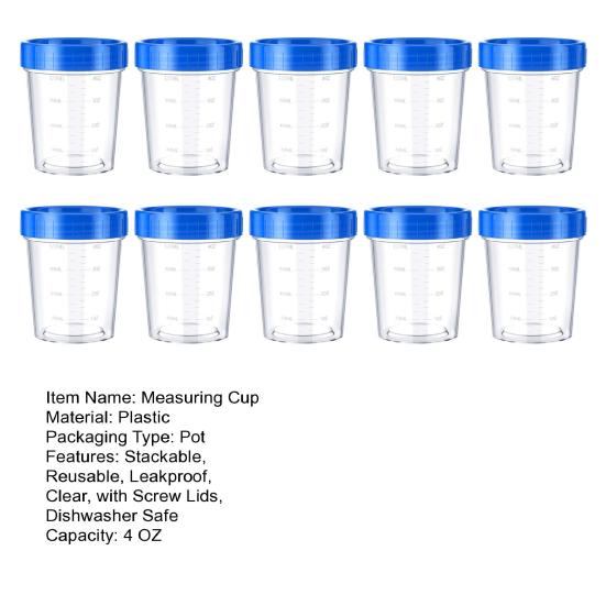 10 шт. контейнеры для салатной заправки 4 унции, можно мыть в посудомоечной машине, многоразовые, герметичные, маленькие контейнеры, прозрачные пластиковые штабелируемые чашки для соуса