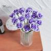 1:12 Flower Model Realistic Two-color Dollhouse Miniature Rose Flower for DIY Doll House Garden Decoration