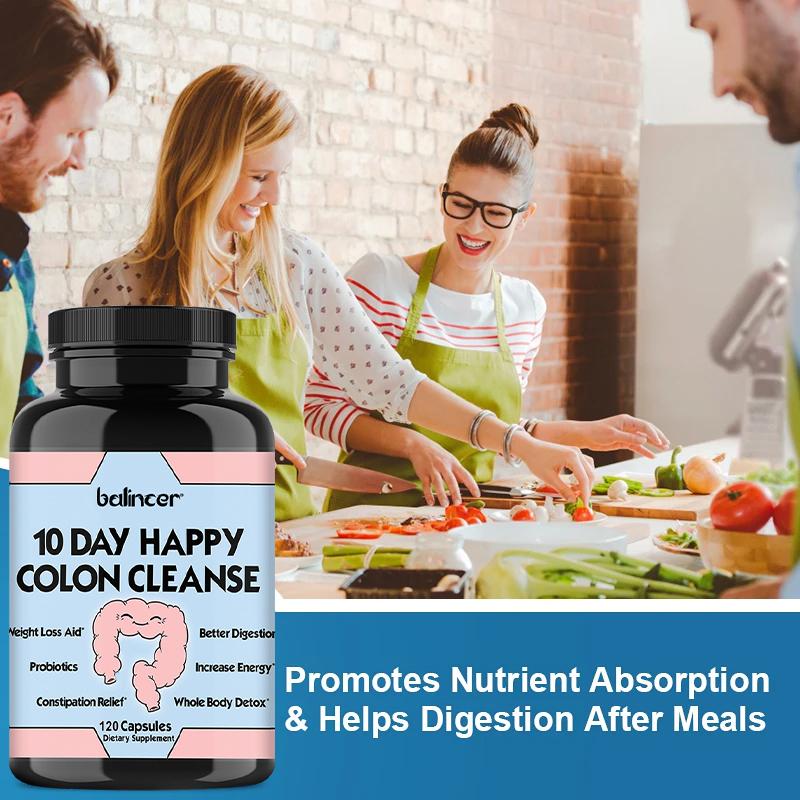 Daily colon cleansing capsules probiotics and herbs to improve constipation detoxify and promote digestion 120 capsules
