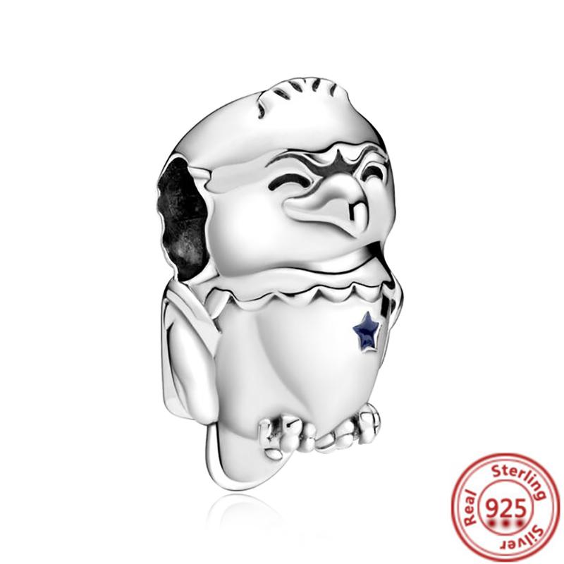 925 медь Милая серия животных Кошка Собака Слон Единорог Птица Подвеска Бусины удачи Подходят для оригинального браслета с шармами Pantaro DIY Циркон