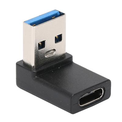 Адаптер USB 3.0 папа на Type-C мама 90-градусный L-образный разъем для зарядки и передачи данных для