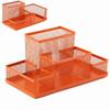 Hollowed-out Metal Mesh Pen Holder 3/4 Grid Desk Stationery Organizer Pencil Storage Box  Cosmetics