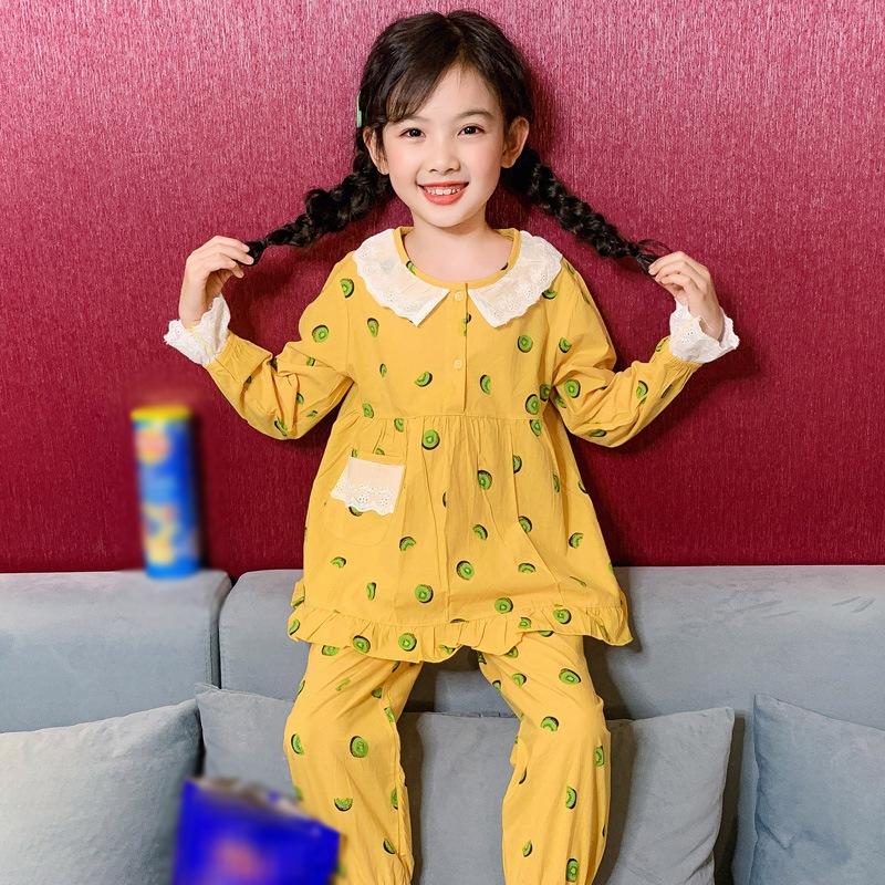 Пижамный комплект для девочек, детская ночная рубашка, одежда для девочек с длинными рукавами, одежда для сна
