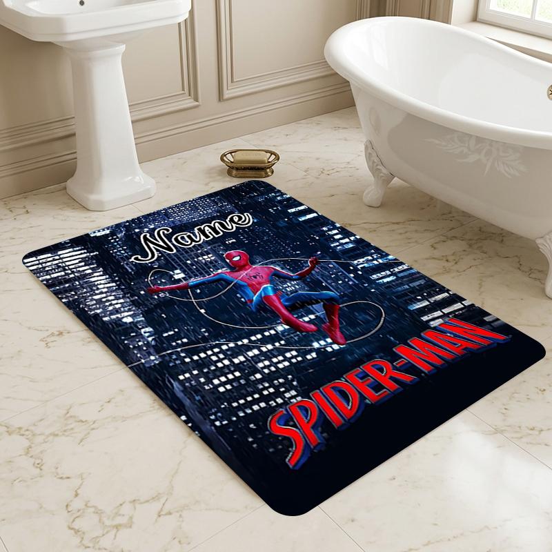 Personalized Name S-Spide M-Man Pose Living Room Non-Slip Area Rug Soft Carpet for Bedroom Playroom Sofa Office Home Decor Doormat