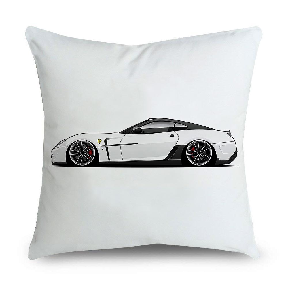 Новый чехол для подушки с изображением автомобиля сбоку, мультяшный узор, мягкая короткая плюшевая наволочка для домашнего дивана, автомобильного кресла, декор, наволочка