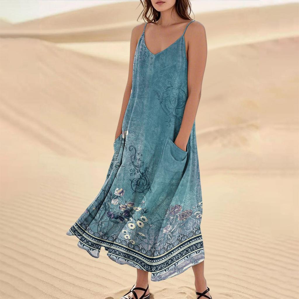 Women's Summer Dress Casual Loose Long Beach Vacation Dresses