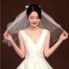 2 шт. Элегантная двухслойная повязка на голову с бантом, свадебная марля, головной убор из марли для невесты, вечеринка