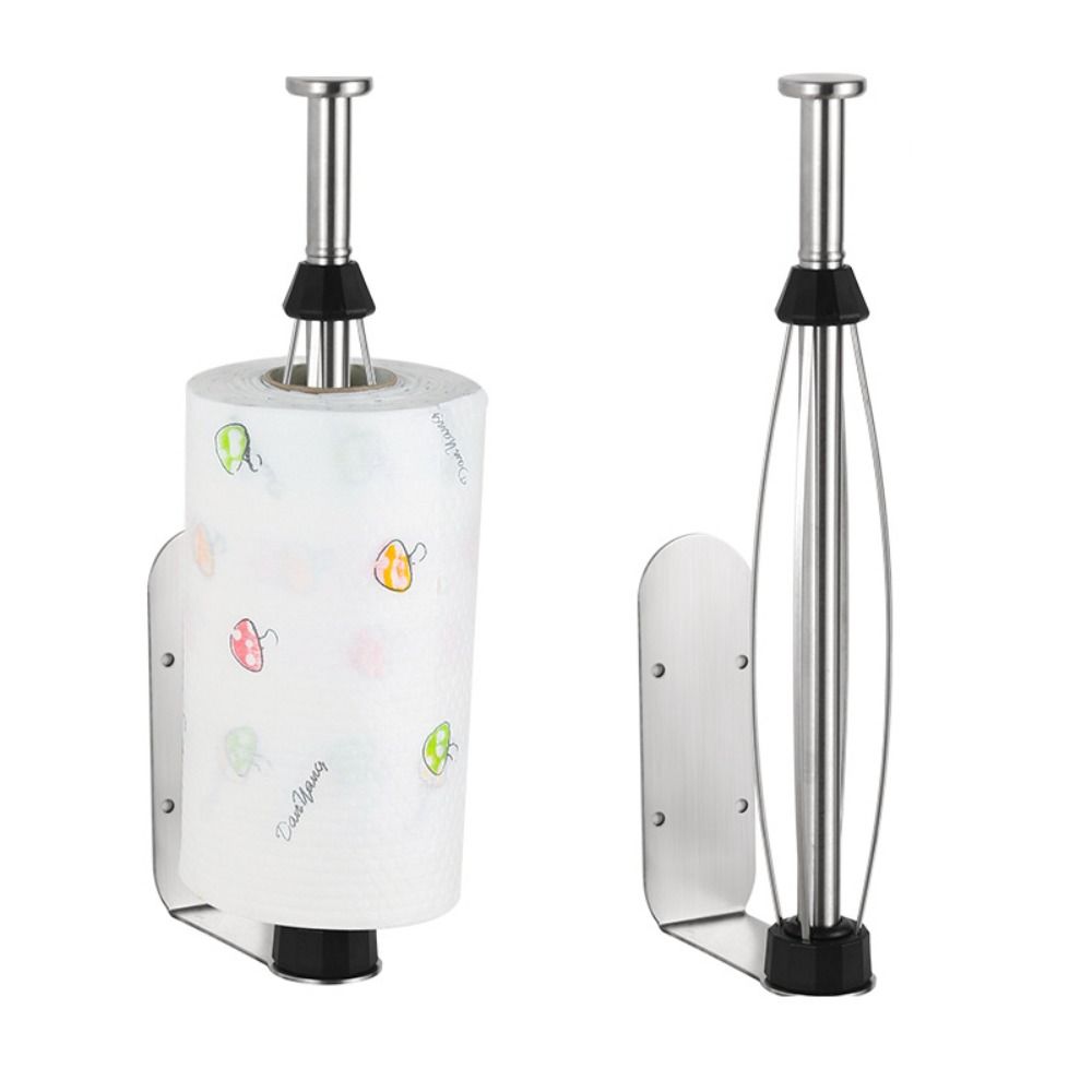 Adhesive Wall Mount Paper Towel Holder Punch-Free Roll Paper Dispenser  Bathroom