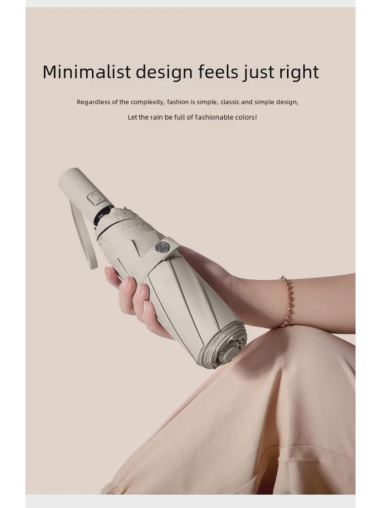 Retro Style Auto-Fold Umbrella: UV Protection for Women and Men, Perfect for Sun and Rain.