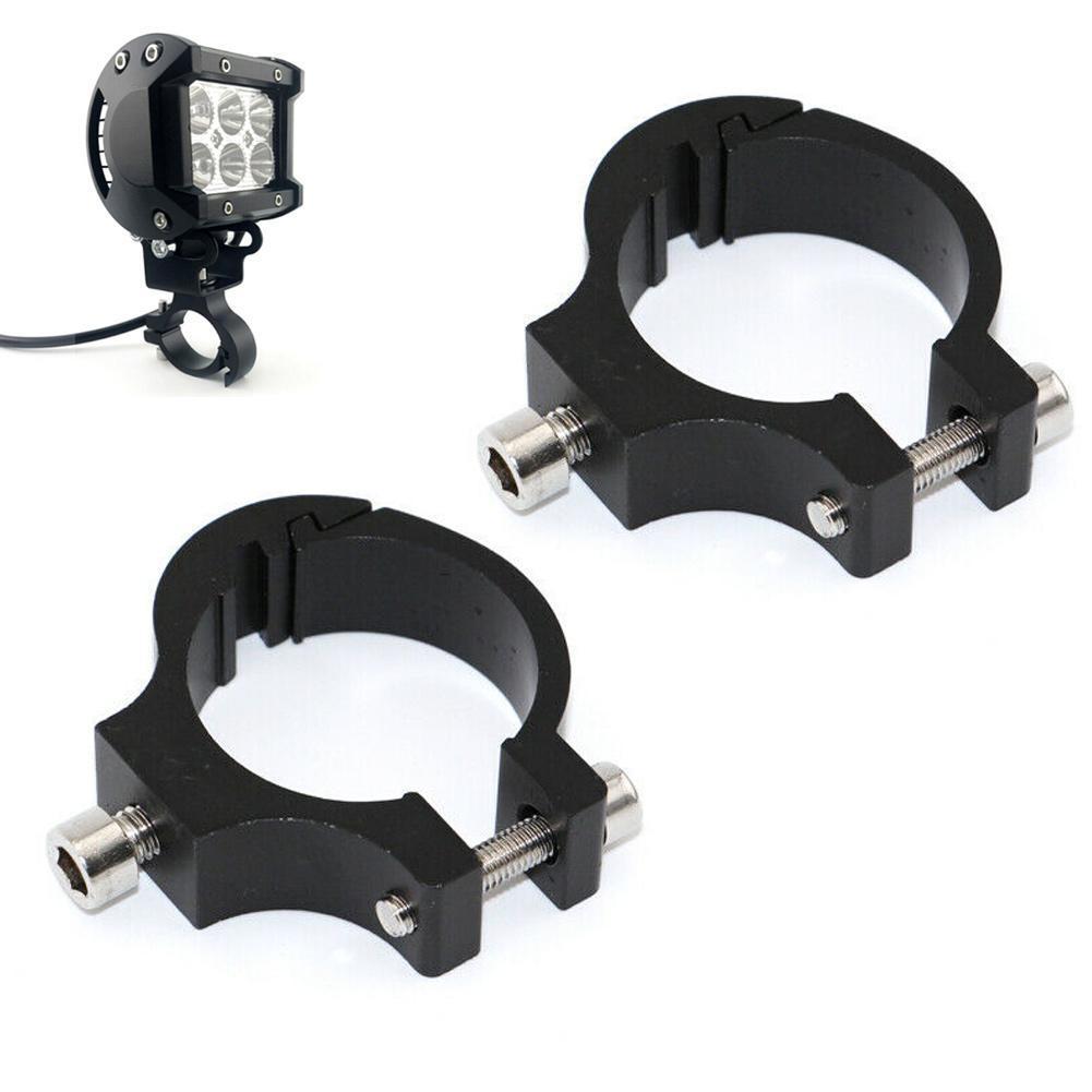 2pcs Universal Motorcycle Headlight Bracket Tube Fork Spotlight Holder Clamp Mounting Handlebar Clamp Kit