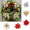 Рождественский искусственный цветок пуансеттия с блестками 15 см искусственный цветок новые украшения для рождественской елки новый год
