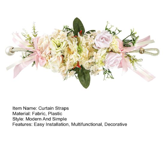 Цветочные подхваты для штор с реалистичными шелковыми цветами, регулируемые тканевые ремешки, декоративные аксессуары для штор для свадьбы, дома