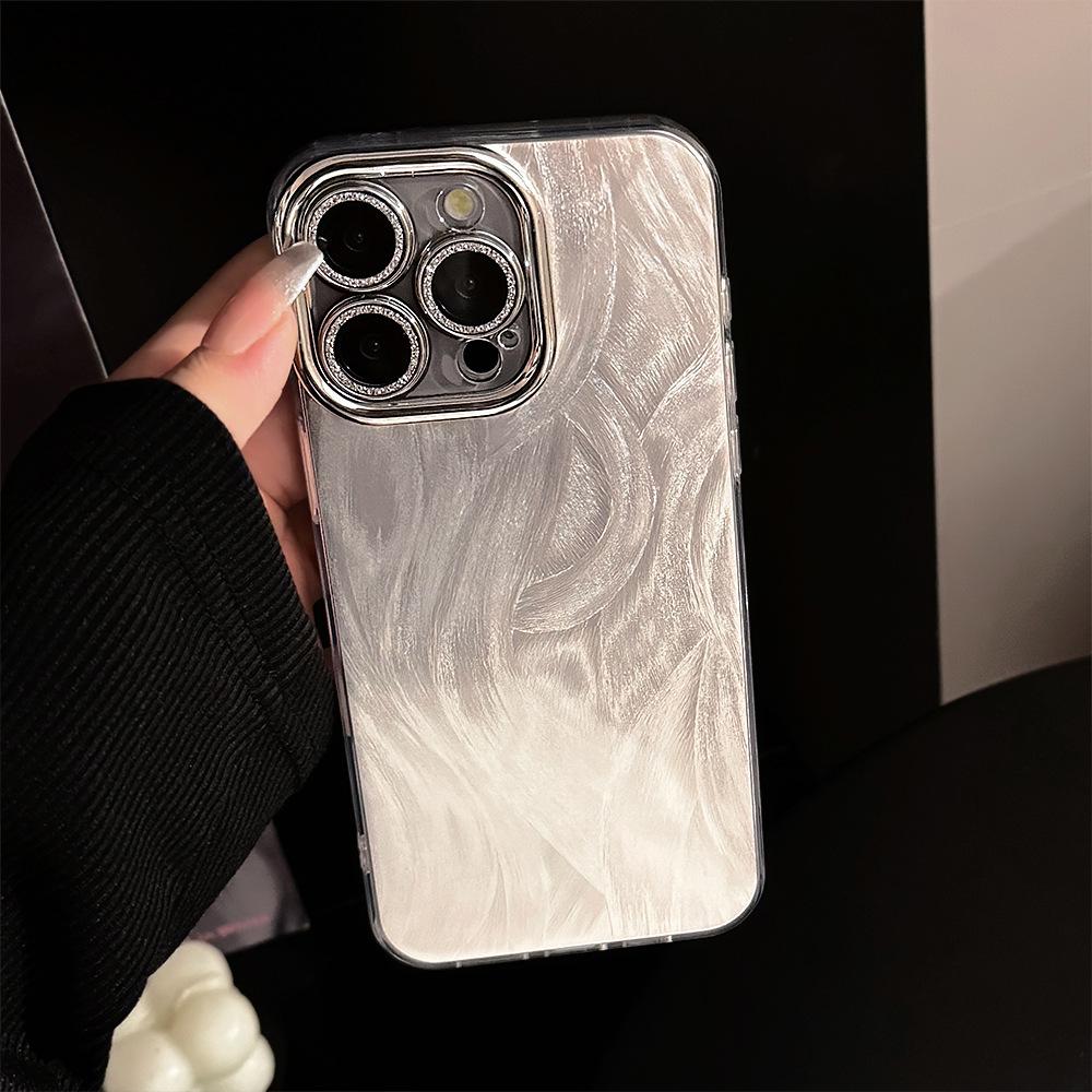 Feather Laser Phone Case Suitable for 14 Apple 17 Promax Lens Film Iphone15 Anti-fall 16 High End Sense 11
