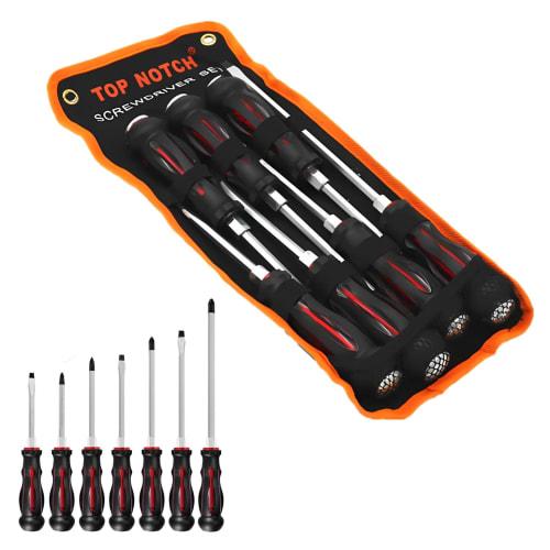 PLEAVIT 7-Piece Penetration Screwdriver Set with Magnets, Phillips and Flathead Screwdrivers, DIY Tools, Repair