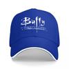 Buffy the Vampire Slayer Logo Baseball Cap Black with White Trim Classic Adjustable Hat for Fans of the Iconic TV Series