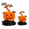 Spooky Halloween Tabletop LED Candle Light Figurine, Bat Tombstone Glowing Ornament, Warm Decoration Pumpkin Decor Prop for Escape Room Haunted House