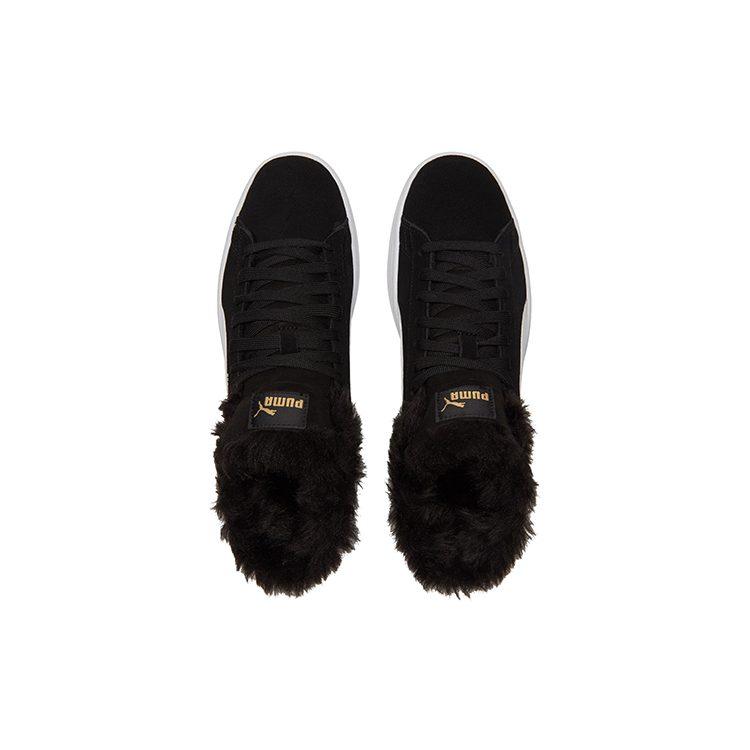 Puma Кроссовки Smash V2 Plus на флисе, средняя высота, черные, женские 385005-01