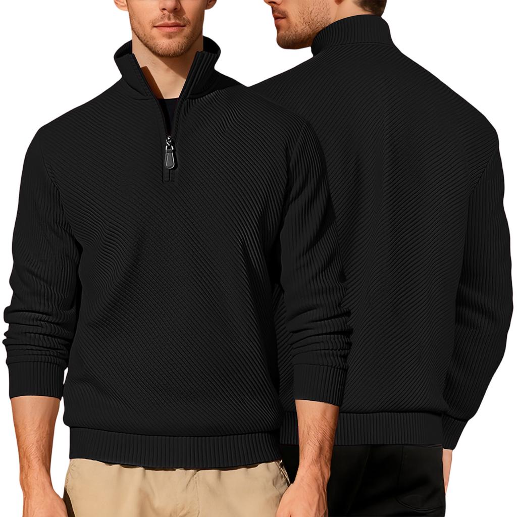 Мужская повседневная свободная однотонная спортивная толстовка с текстурой, на молнии, с длинным рукавом и воротником-стойкой для улицы