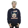Disney Mens Mickey Mouse Jolly Christmas Glasses Sweatshirt