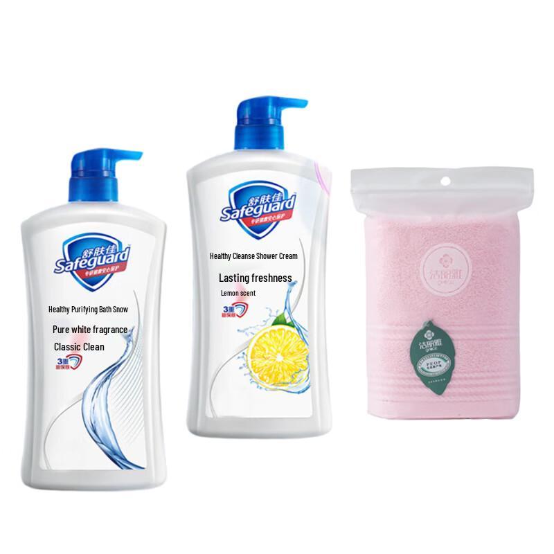 Гель для душа Safeguard Pure White & Lemon Двойная упаковка с полотенцем