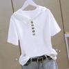 Women's Short Sleeve Hooded T Shirt Loose Fit Summer Casual Slimming Youthful White Top