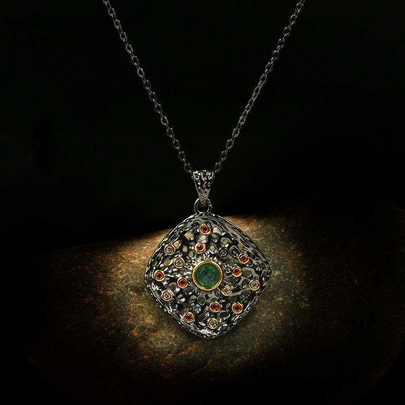 Европейское и американское популярное ретро круглое ожерелье с подвеской, металлическое гальванизированное персонализированное ожерелье