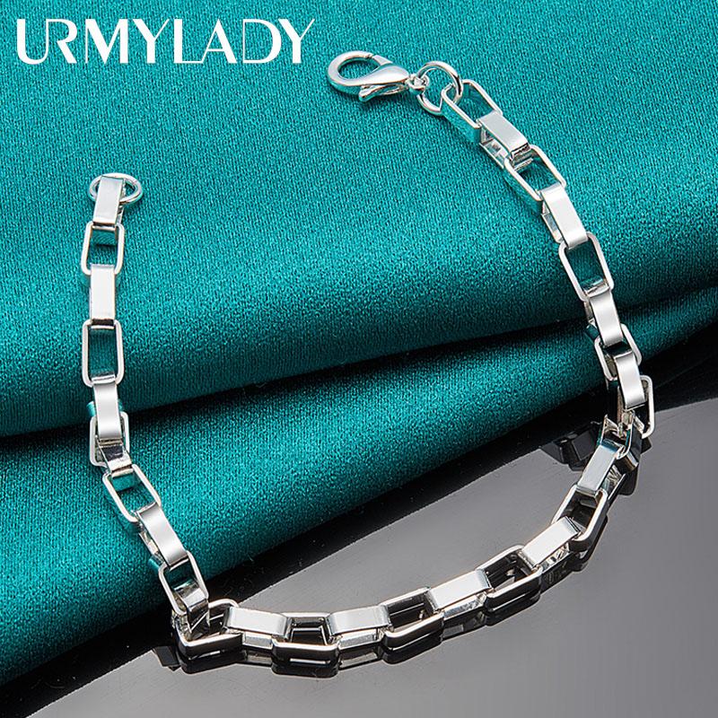 Браслет-цепочка из стерлингового серебра 925 пробы толщиной 5 мм, модные ювелирные изделия