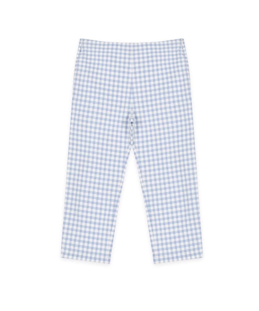 SINOON Gingham Capri Pants (Blue)