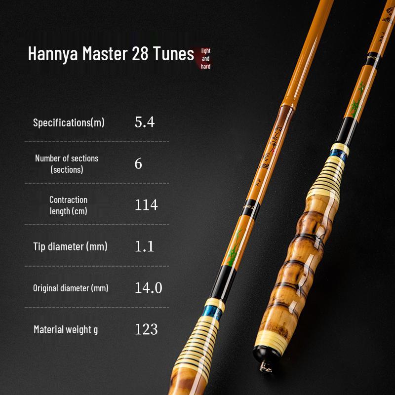 Супержесткий и тонкий бамбуковый удилище для ловли карася - Тайваньская ручная удочка Luohan 37, 28, 19 тонов
