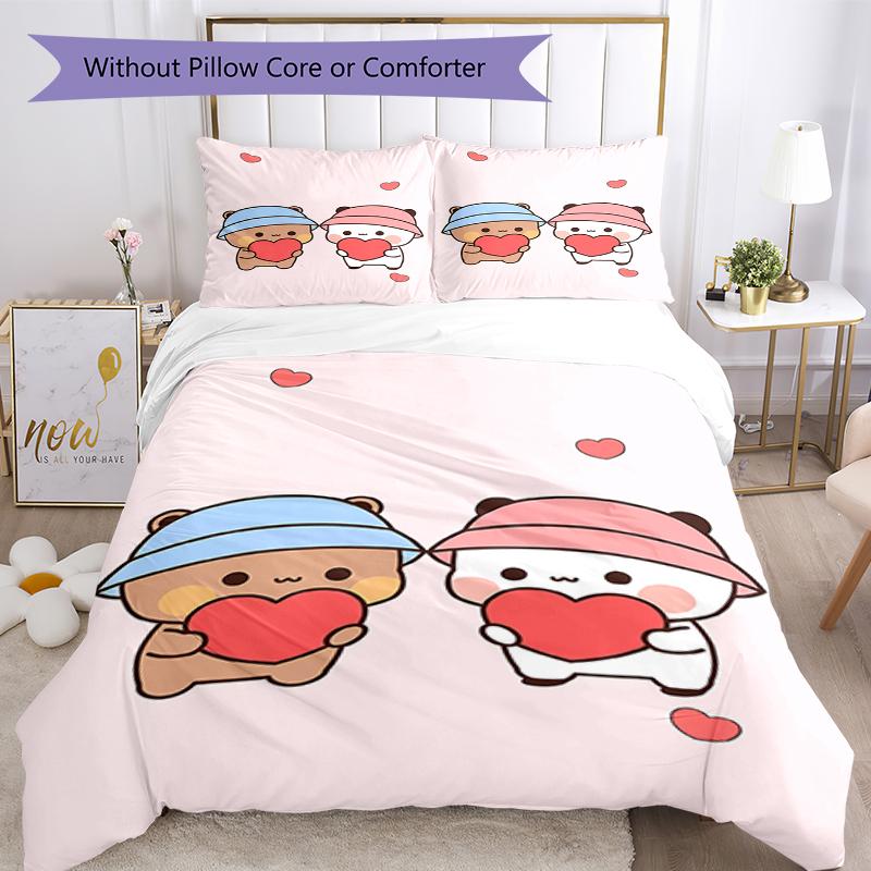 3pcs Bubu Dudu Bedding Set Duvet Cover Closure Includes 1 Duvet Cover & 2 Pillowcases, Soft and Comfortable for All Seasons.