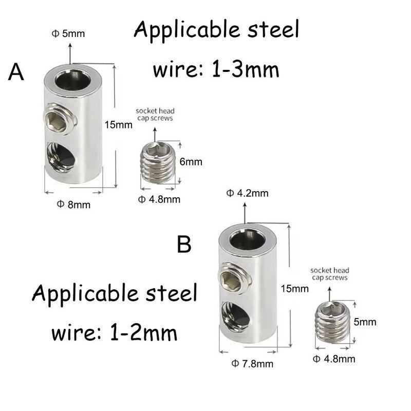 10pcs Steel Wire Rope Fixed Clip Adjustable Removable Screws Fixed Cable Clamp Copper Metal Hanging Suspension Clip Hardware