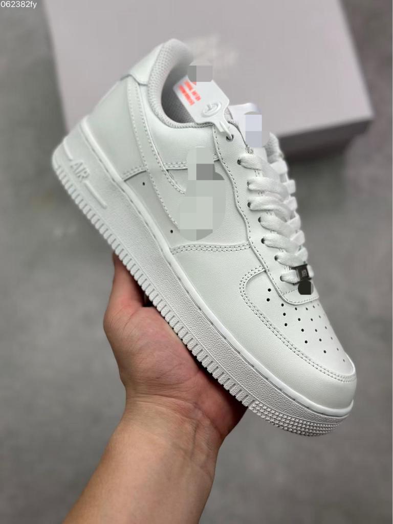 Оригинальные мужские и женские низкие повседневные кроссовки серии Air Force 1 - Полностью белые модные кеды AF1