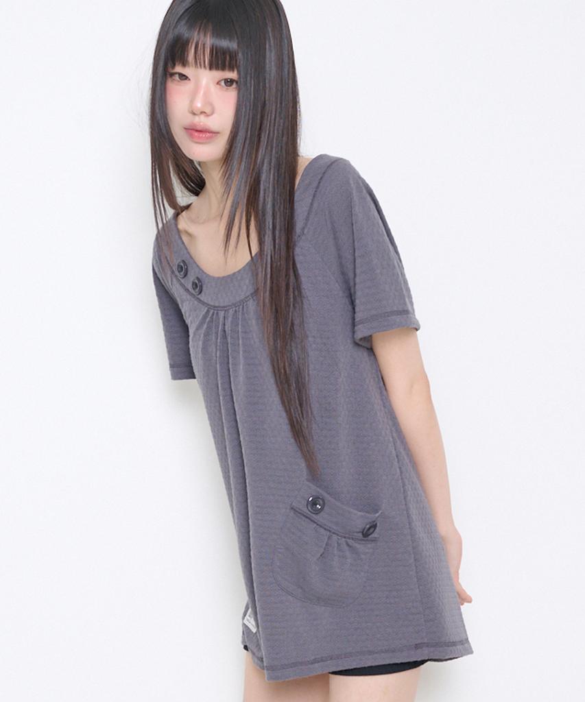 ILLIGO Pocket Button T-Shirt Charcoal