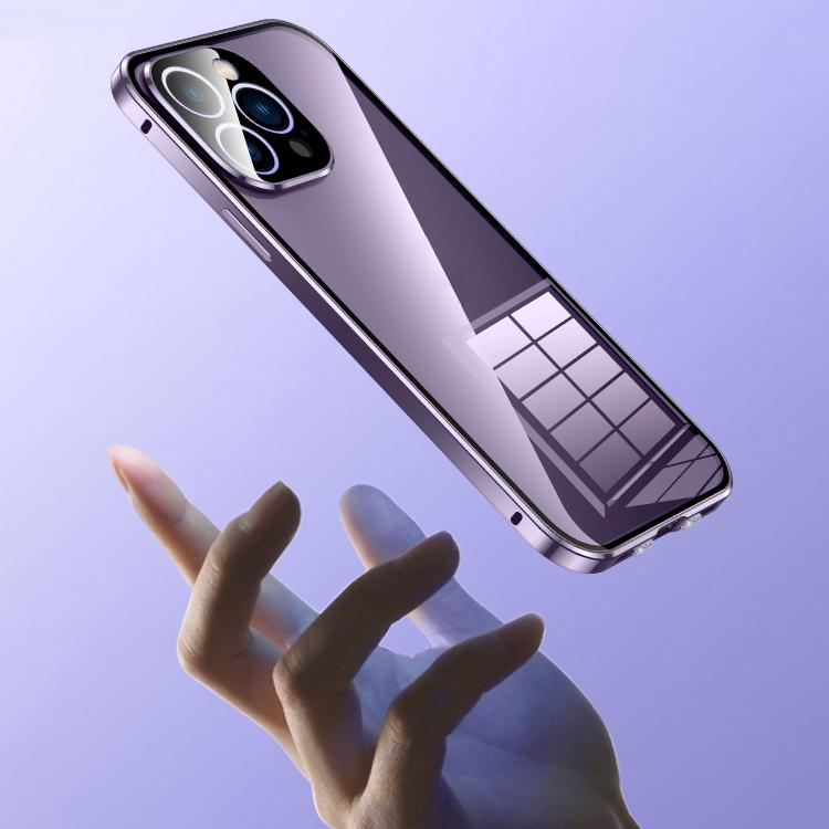 Магнитный чехол-бампер из закаленного стекла HD с двойной застежкой для iPhone
