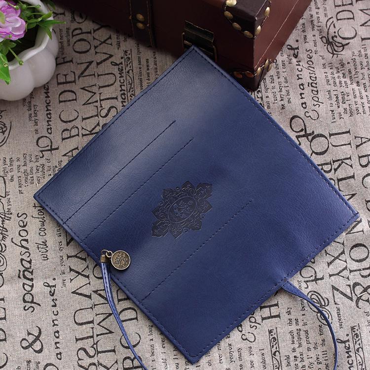 Этнический стиль, сумка для ручек из искусственной кожи, занавеска для ручек, винтажная простая большая вместительная коробка для канцелярских принадлежностей, студенческие принадлежности