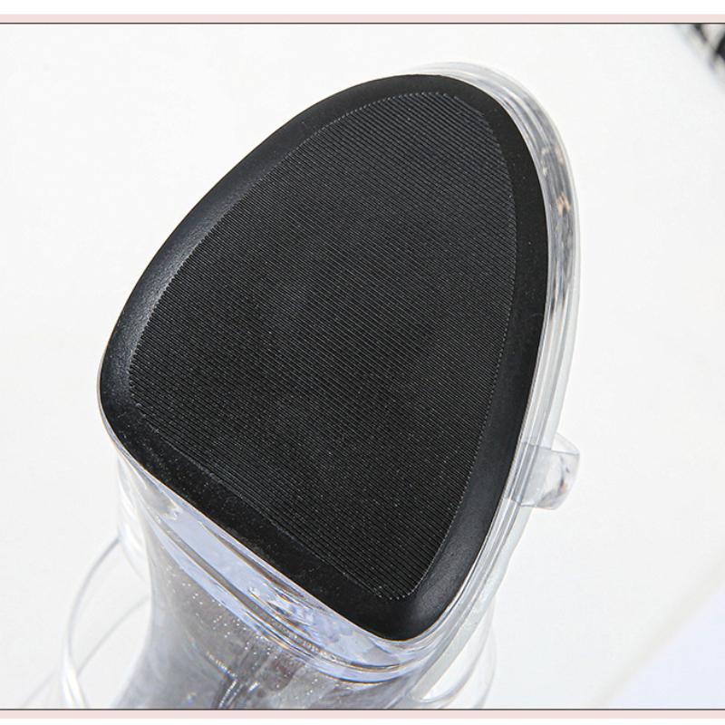 Популярные пикантные босоножки на платформе и очень высоком каблуке-шпильке, прозрачные туфли с кристаллами, свадебные туфли, банкетная серия 1099, размер 13 см, LFD