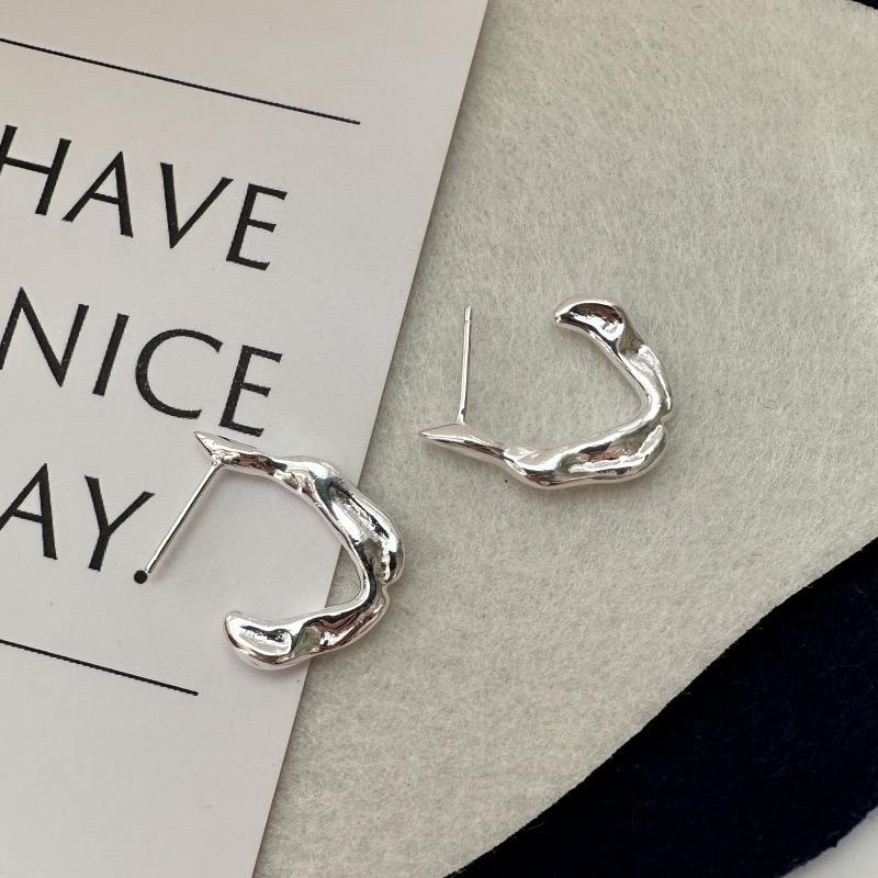 925 Sterling Silver Vintage Earrings For Women Trendy Simple Bump Simple Earring Jewelry Prevent Allergy Party Accessories Gift