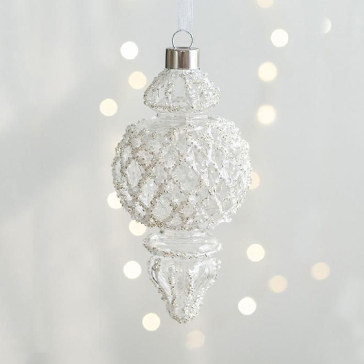 Премиальные стеклянные рождественские украшения с креативной формой капель, белок и динамичной детализацией с блестками