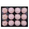 12PCS Textured Finish Christmas Tree Baubles Embossed Design Painted Baubles  Holiday Party Decor