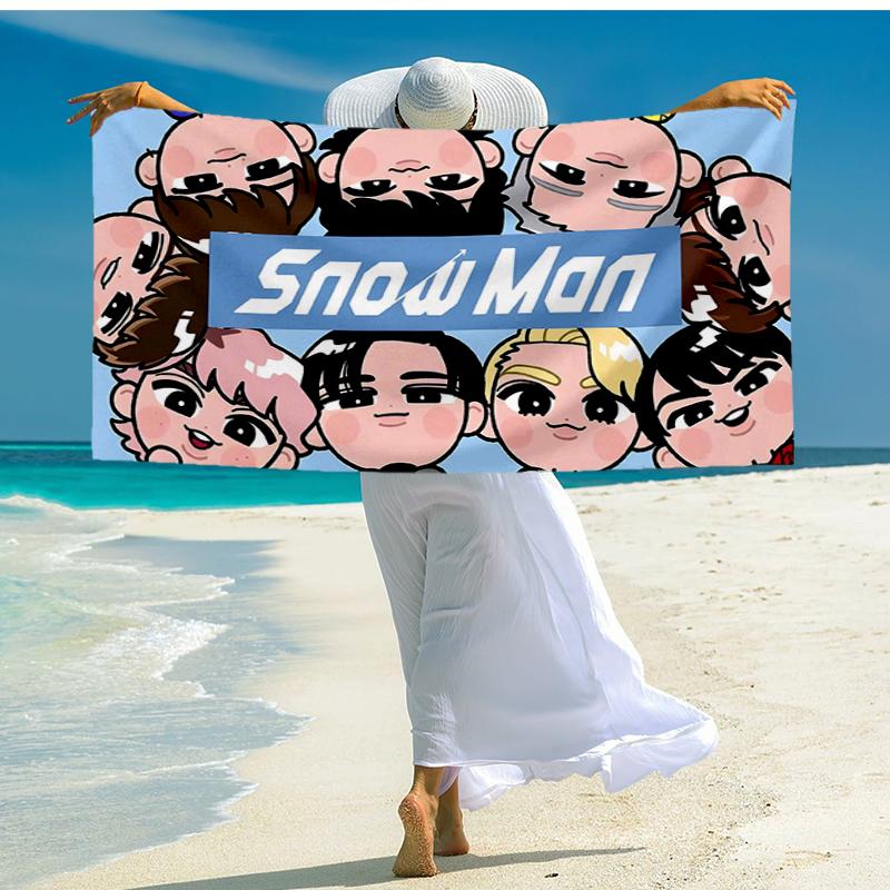 Snowman Band Fashion Beach Towel: Ideal for Summer Adventures Soft, absorbent and quick drying suitable for swimming and bathing