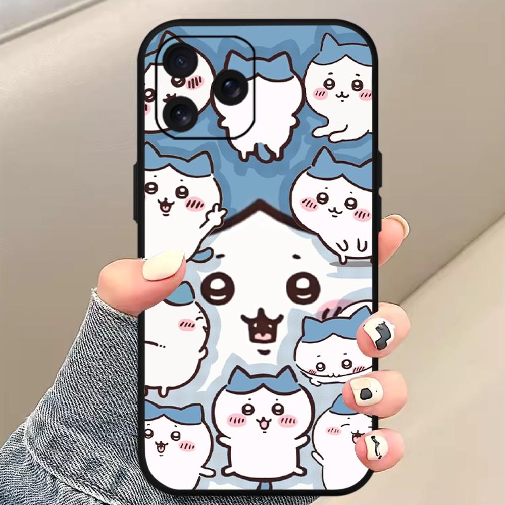 C-Chiikawa H-Hachiware Phone Case For iPhone Mini 11 12 13 14 15 Pro XS Max X Plus SE XR Black Soft Shell