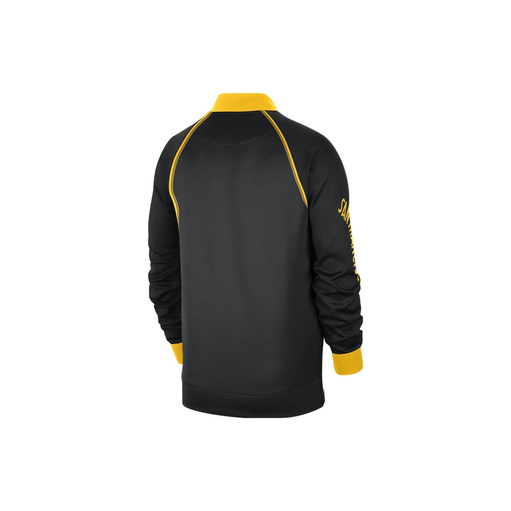 Nike Golden State Warriors Showtime City Edition Letter Print Color Block Casual Jacket Men Jacket Black FB3512-010